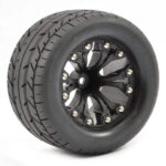 Fastrax 1:10 Mt Eagle Mounted 6-Spoke Black 0 Offset (Pr) FAST1201B