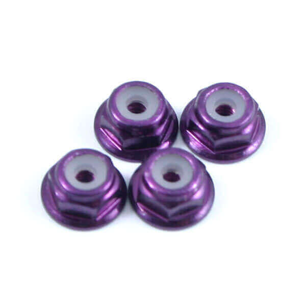 FTM2PUF Fastrax M2 Purple Flanged Locknuts 4Pcs FTM2PUF - Image 1