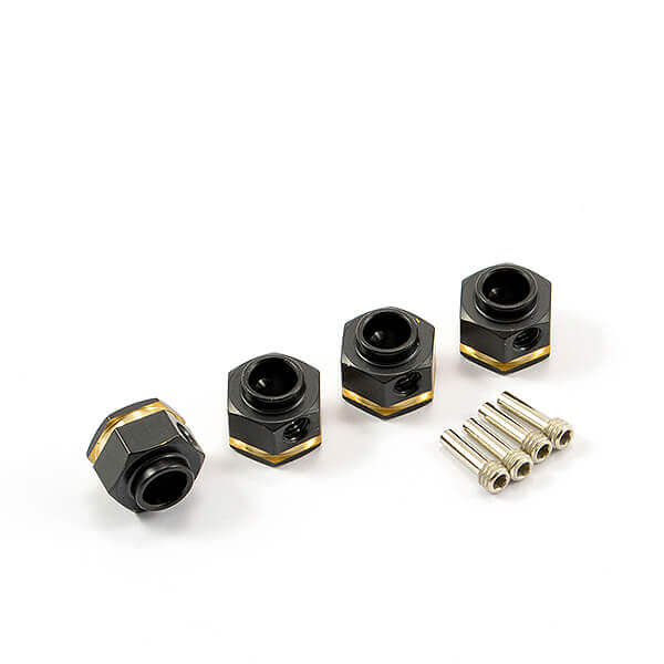 FTTX340BR Fastrax Trx-4 Brass Hex Wheel Hubs V2 +3mm (4) FTTX340BR - Image 1