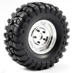 FTX Outback Pre-Mounted Steel Look Lug/Tyre (2) - Chrome FTX8172C