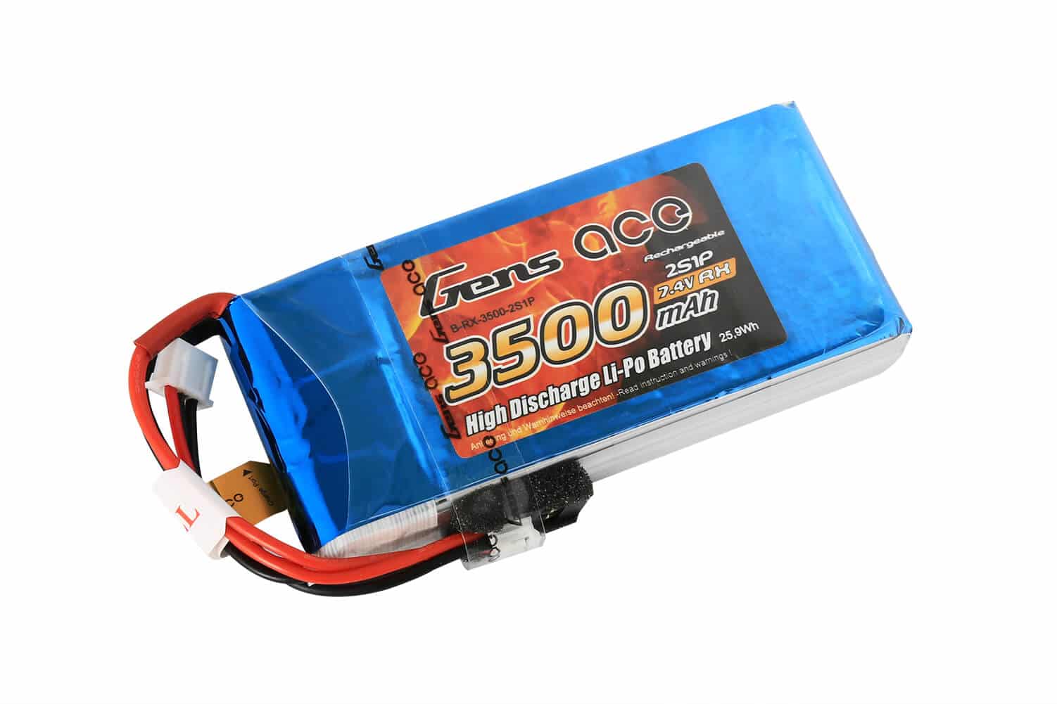 O-G2S3500-RX Gens Ace Li-Po 2S 7.4V 3500mAh Rx with Futaba G2S3500-RX - Image 1