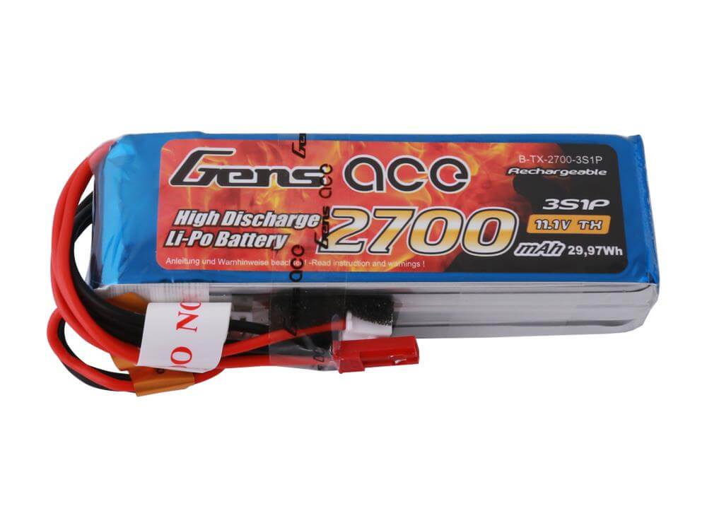 O-G3S2700-B Gens Ace Li-Po 3S 11.1V 2700mAh Tx with BEC G3S2700-B - Image 1