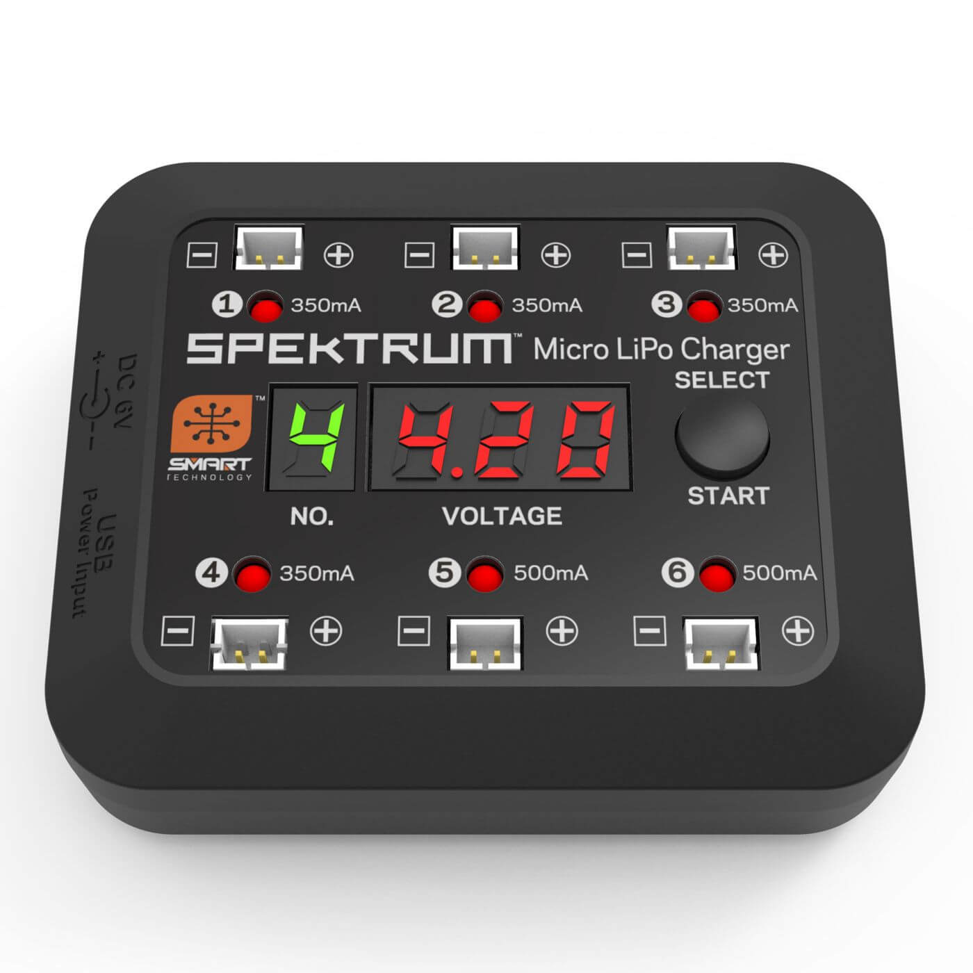 O-SPMXC1060 Spektrum Micro 6 Port DC/USB 1S LiPo Charger SPMXC1060 - Image 1