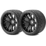 Sweep Road Crusher Belted Tyre Black 17mm Wheels 1/2" Offset SRC1001B (2)