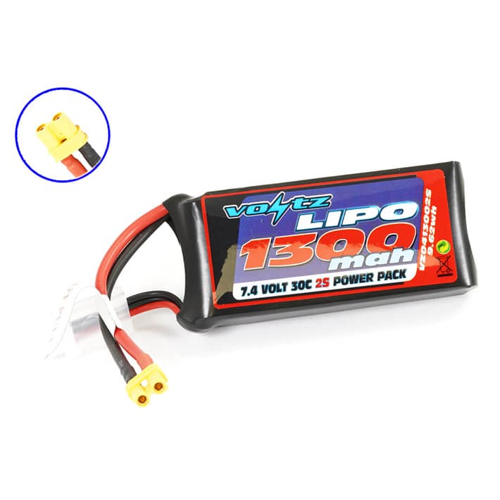VZ0413002SXT30 Voltz 1300Mah 7.4V 30C Lipo Battery W/Xt30 VZ0413002SXT30 - Image 1