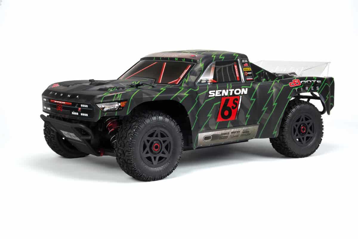 Z-AR406144 Arrma SENTON 6S BLX Painted Body Black/Green AR406144 - Image 1