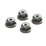 Arrma Flanged Nyloc Locknut 4mm Silver (4) AR708008