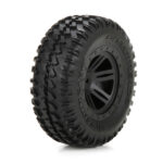ECX FR Tire, Premount, Black Wheel (2): 1:10 AMP DB ECX43011