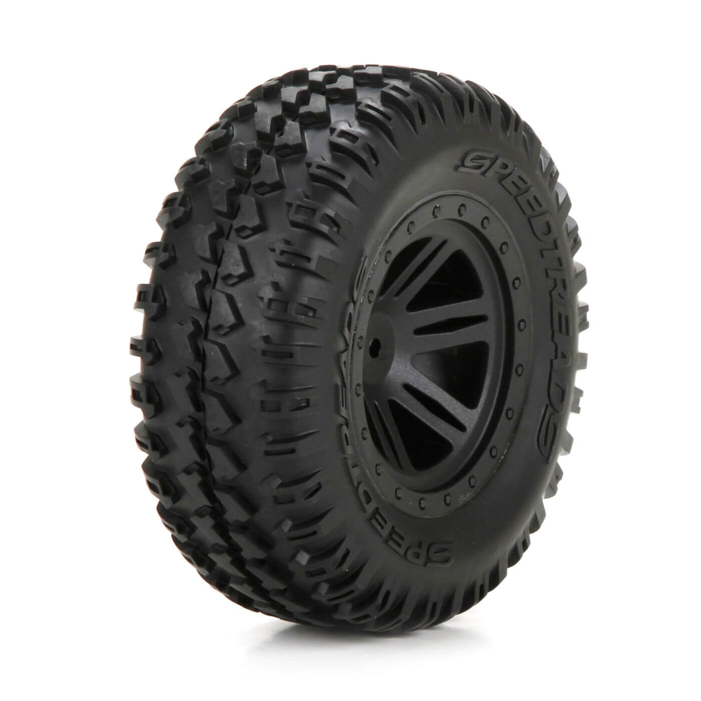 Z-ECX43011 ECX FR Tire, Premount, Black Wheel (2): 1:10 AMP DB ECX43011 - Image 1