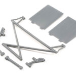 Losi Rear Tower Support,X-Bar,Mud Guards,Gray: Rock Rey LOS230041