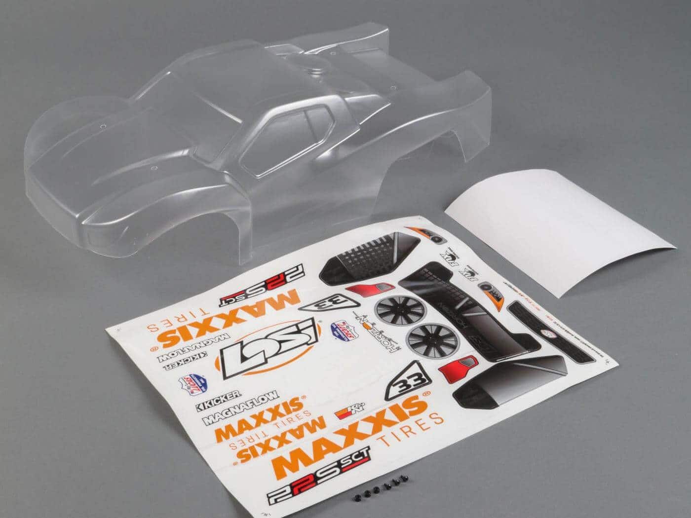 Z-LOS230056 Losi Body Set, Clear: 22S SCT LOS230056 - Image 1