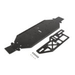Losi Chassis w/Brace plate, 4mm, Black: DBXL-E LOS251050