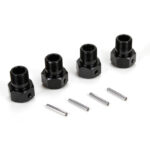 Losi Wheel Hex Black & Pin (4): MTXL LOS252050