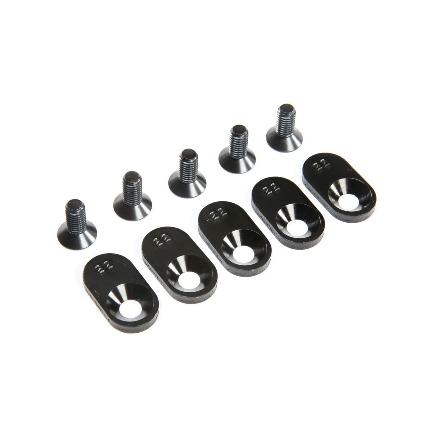 Z-LOS252107 Losi EngineMntInsert&Screws, BLK, 22T(5): 5ive-T 2.0 LOS252107 - Image 1