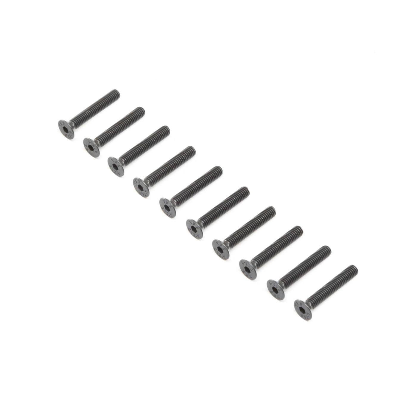 Z-LOS255018 Losi Flat Head Screws, Stl, BO, M4 x 25mm (10) LOS255018 - Image 1
