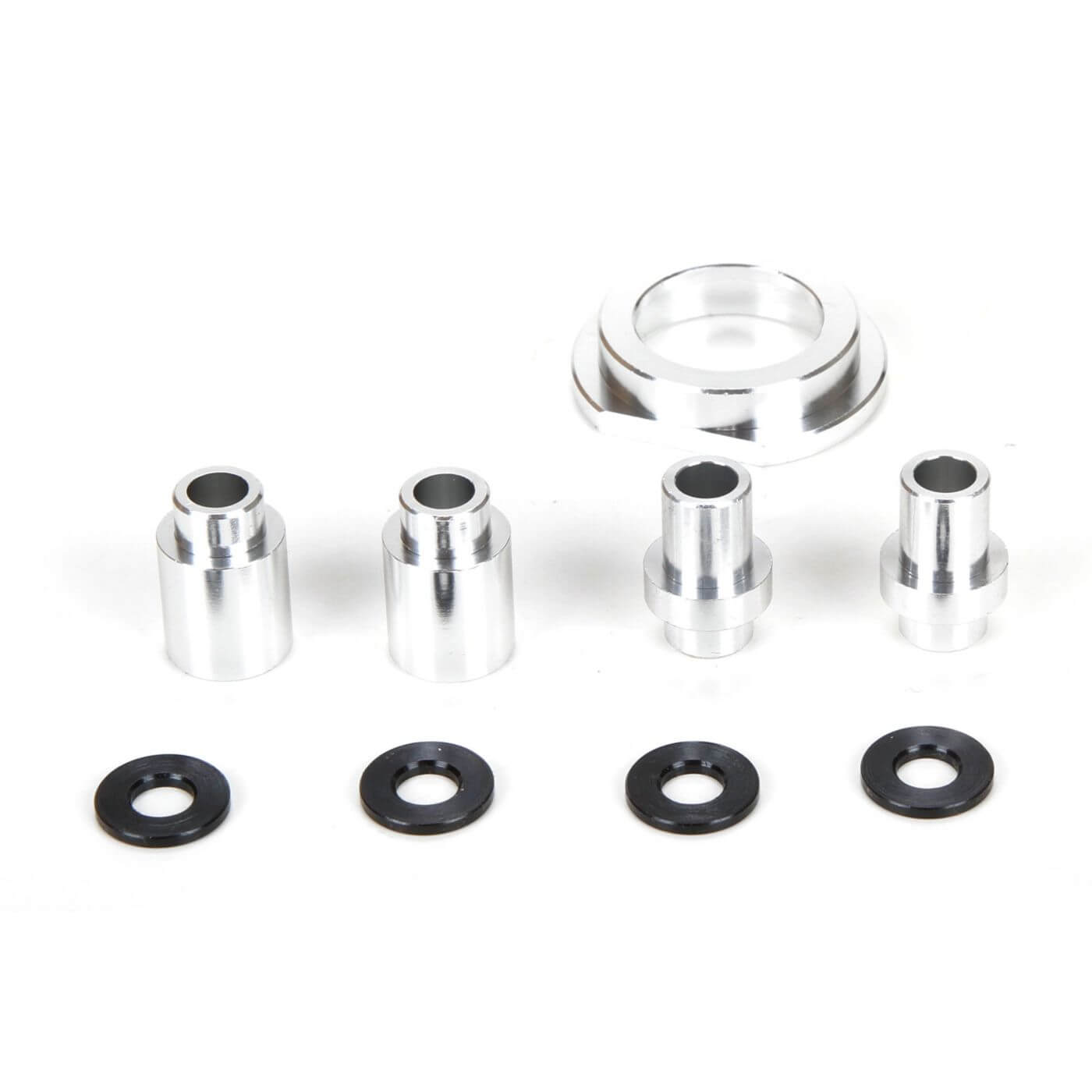Z-LOS256008 Losi Engine Mount Spacer & Clutch Mount, AL, Slvr: MTXL LOS256008 - Image 1