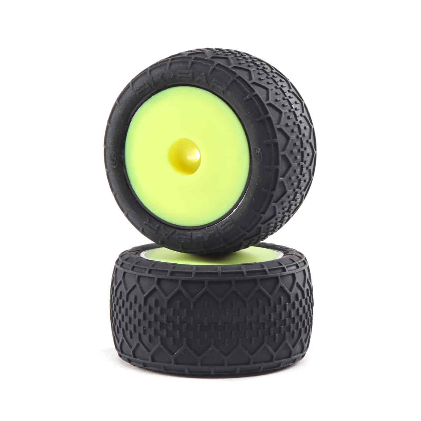 Z-LOS41008 Losi BK Bar Tires, Fr/Rr Mounted, Yellow: Mini-T 2.0 LOS41008 - Image 1