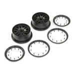 Losi Wheel & Beadlock Set, Black (2): 5ive-T 2.0 LOS45025