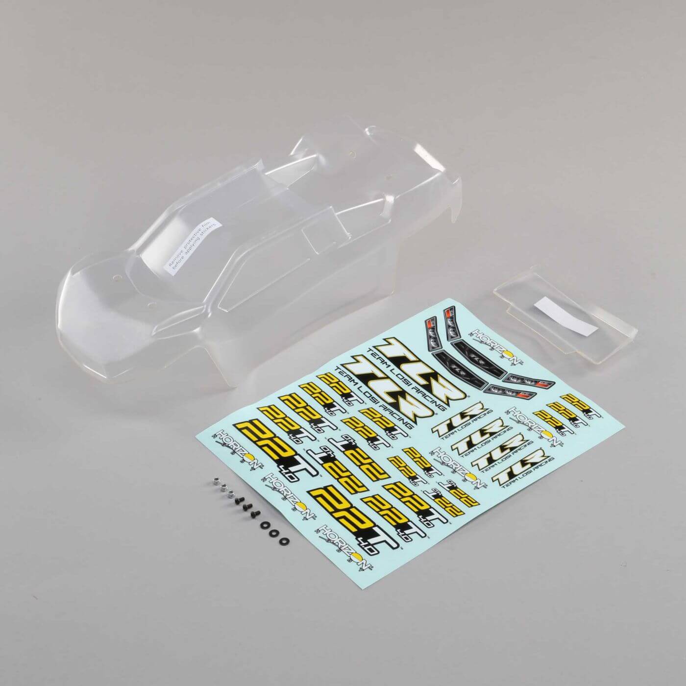 Z-TLR230011 Team Losi Racing Body Set, Clear, w/Stickers: 22T 4.0 TLR230011 - Image 1