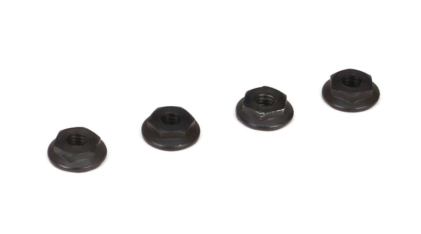 Z-TLR236001 Team Losi Racing 4mm Low Profile Serrated Nuts (4) TLR236001 - Image 1