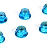 Team Losi Racing 4mm Aluminum Serrated Lock Nuts, Blue (6) TLR336001