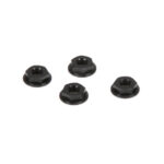 Team Losi Racing M4 Aluminum Serrated Nuts, Low Profile, Black (4) TLR336003