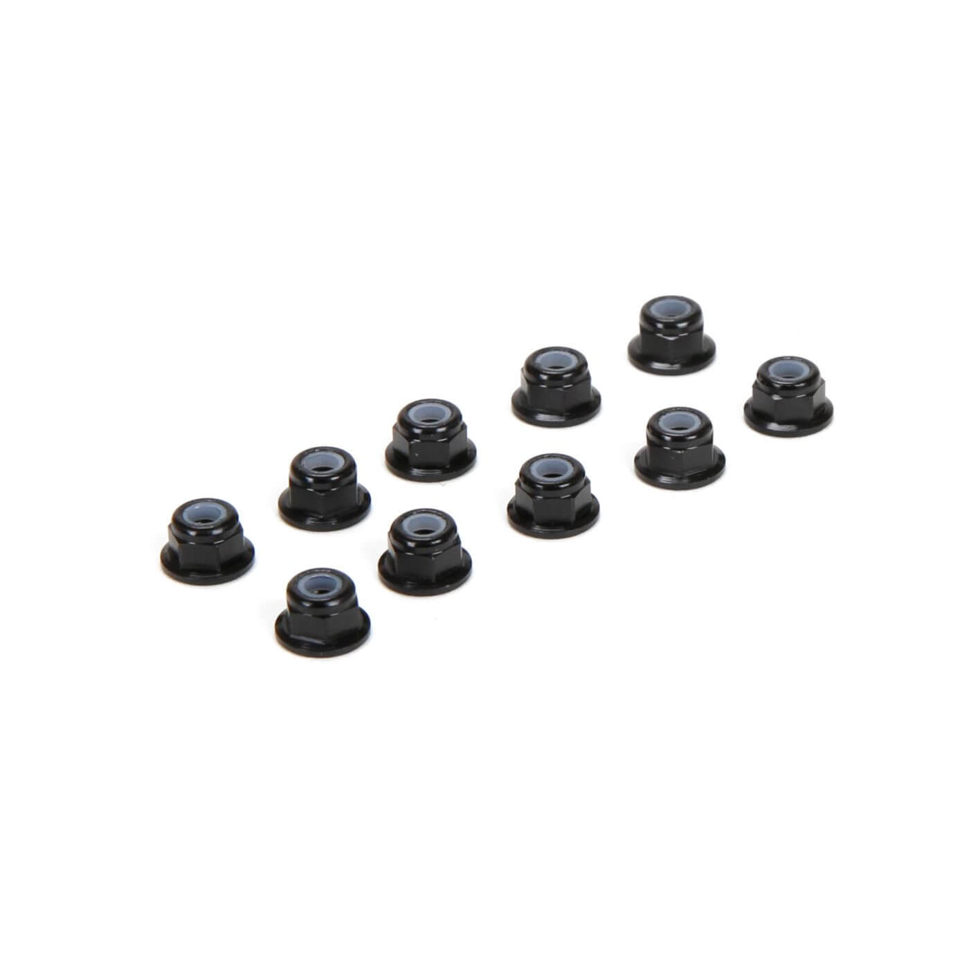 Z-TLR336005 Team Losi Racing M3 Flanged Aluminum Lock Nuts, Black (10) TLR336005 - Image 1