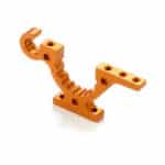 Xray T4 Alu Lower Adj. Bulkhead - Front L / Rear R - Orange --- Replaced With #302763-O XR302761-O