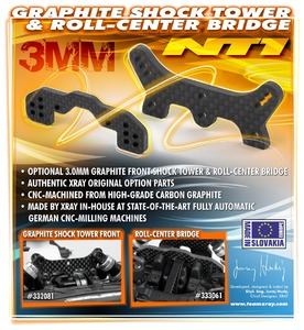 332081_1_piw Xray Graphite Shock Tower Front 3.0mm XR332081 - Image 1