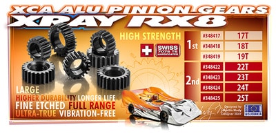 348418_1_piw Xray Xca Alu Pinion Gear 18T (1St) - 7075 T6 - Hard Coated - Large XR348418 - Image 1