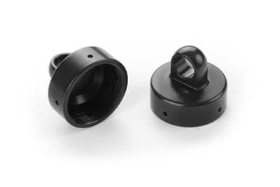 XR358055_1_piw Xray Xb8 Alu Shock Cap Nut 4X Bleed Hole - Black Coated (2) XR358055 - Image 1