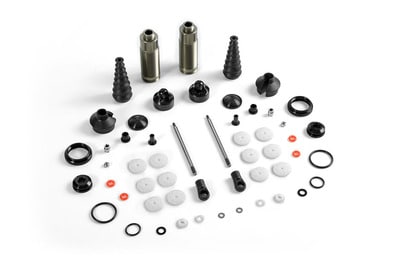 358205_piw Xray Xb8 Rear Shock Absorbers + Boots Complete Set (2) XR358205 - Image 1
