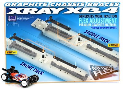 361169_1_piw Xray Graphite Chassis Brace Upper Deck - Saddle Pack (2) XR361169 - Image 1