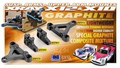 372113_1_piw Xray Composite Suspension Arm - Front Lower - Right - Graphite XR372113 - Image 1