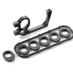 Xray X1 Alu Rear Bulkhead - Left + Ride Height Adjusters XR373022