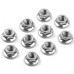 Xray Nut M4 With Serrated Flange  (10) XR960240