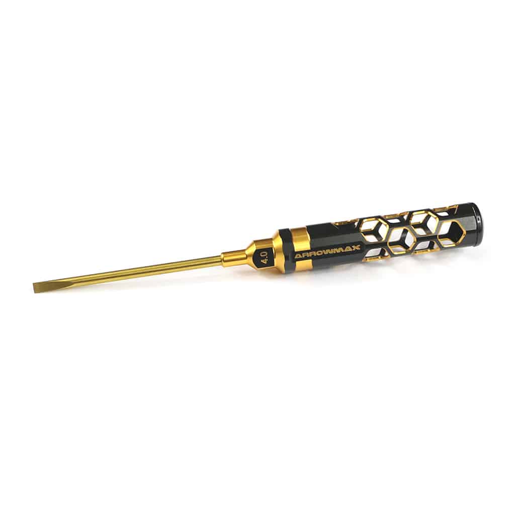 am430141bg_1 Arrowmax Flat Head Screwdriver 4.0 x 100mm Black Golden AM430141BG - Image 1