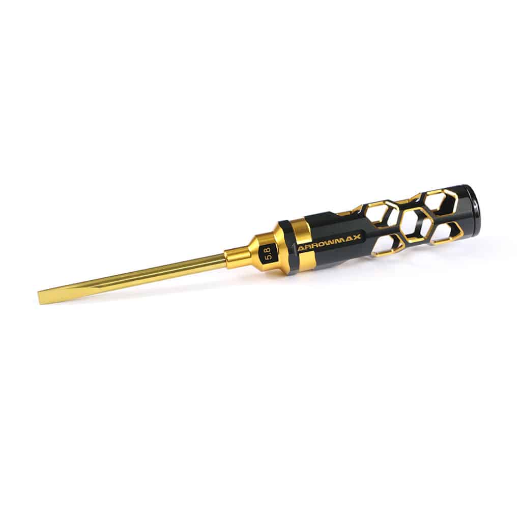 am430159bg_1 Arrowmax Flat Head Screwdriver 5.8 x 100mm Black Golden AM430159BG - Image 1