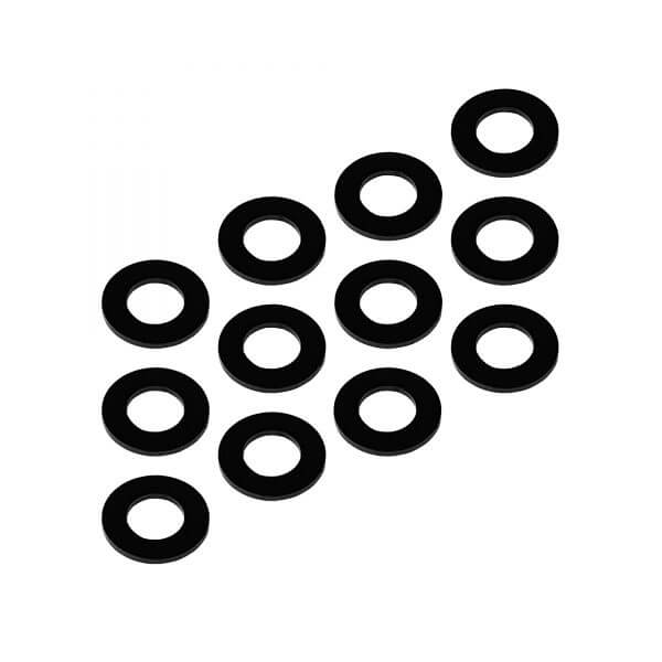 80302_03 1Up Racing 3x6x0.5mm Precision Alu Shims Black (12pcs) 80302 - Image 1