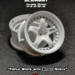 DS Racing Drift Element Wheel Triple White with Black Rivets (2pk) DE-002