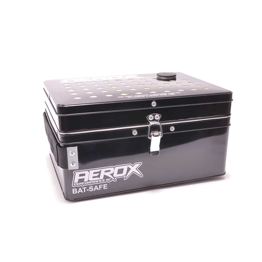ax083_1 Aerox Bat Safe Medium LiPo Charging Safe Box Black AX083 - Image 1